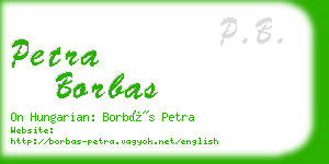 petra borbas business card